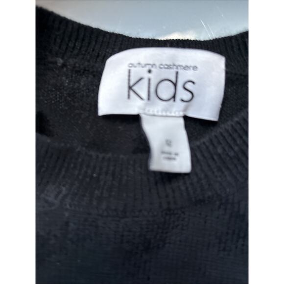 Autumn Cashmere Girls Pullover Sweater Black blue Hearts print sz 12 New - Picture 8 of 10
